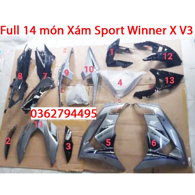 [Full] Dàn áo Winner X 2022/ Winner V3 Xám Sport thể thao