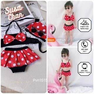 Bikini mickey kèm mũ Cho Bé Gái size 8-20kg