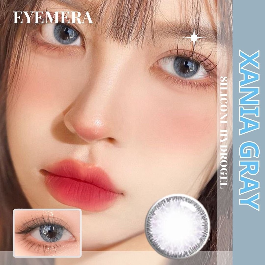 Kính áp tròng cận y tế màu xám xanh Xania Gray Eyemera Silicone hydrogel