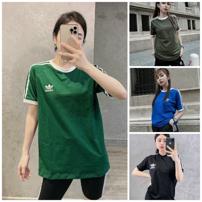 Áo thun adiddaas Nam Nữ Ngắn tay không cổ Unisex cao cấp