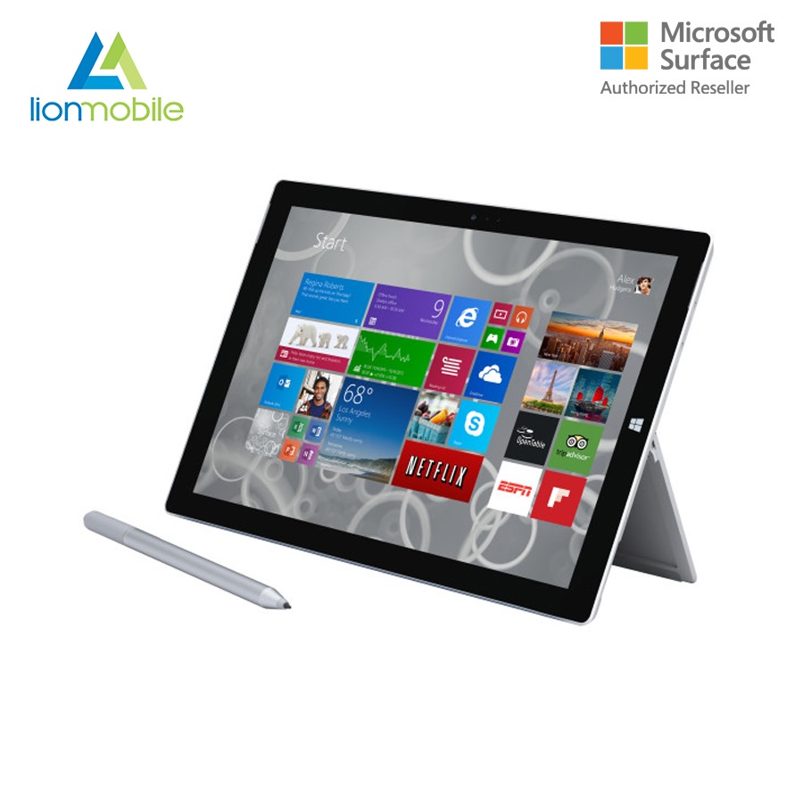 Máy tính bảng 2in1 Microsoft Surface 3 Tablet, Intel Atom x7 x7-Z8700,1.6 GHz,4 GB, 64 GB SSD, Windows 10