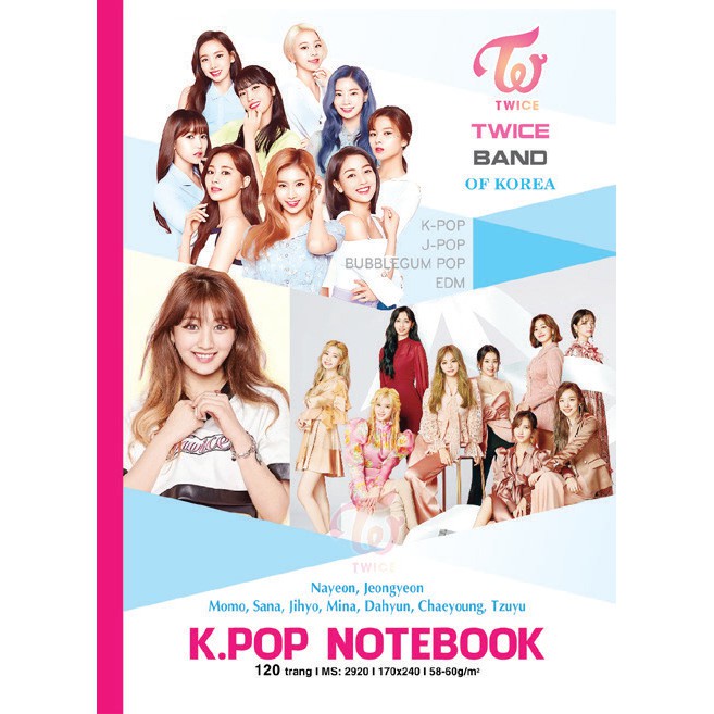 Vở viết A4 KPOP kẻ ngang học sinh 80tr,120tr BTS, Blackpink, nhóm thần tượng hàn quốc