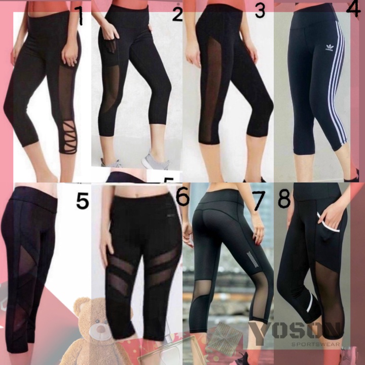 Quần Lửng Phối Lưới Tập Thể Thao Tập Gym Yoga Aerobic Cầu Lông Thun Lạnh Cao Cấp