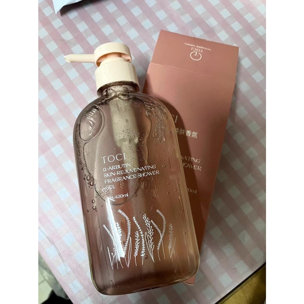 SỮA TẮM ARBUTIN NIACINAMIDE TOCI TRẮNG SÁNG DA THƠM THANH MÁT LƯU HƯƠNG CỰC LÂU CHAI 420ML NỘI ĐỊA TRUNG.