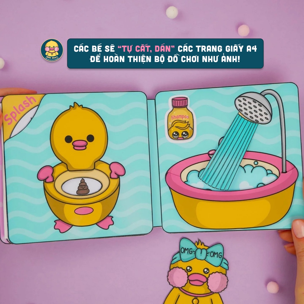 Nhà Bé Tèo, Vịt Lalafan - Ngôi nhà búp bê bằng giấy, đồ chơi tương tác bằng giấy cho bé