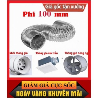 Ống bạc thông gió Phi 100mm , máy hút mùi dài 1m - 8m Dẫn thông gió cho máy hút mùi