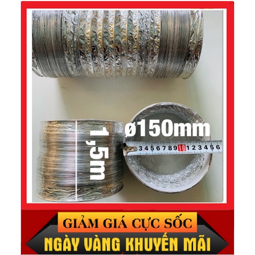 Ống sun bạc thông gió Phi 150mm máy hút mùi dài 1m - 8m.Dẫn khói cho các nhà hàng quán ăn