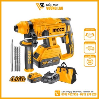 Máy khoan đục bê tông +khoan bê tông dùng pin 20v lithium ingco