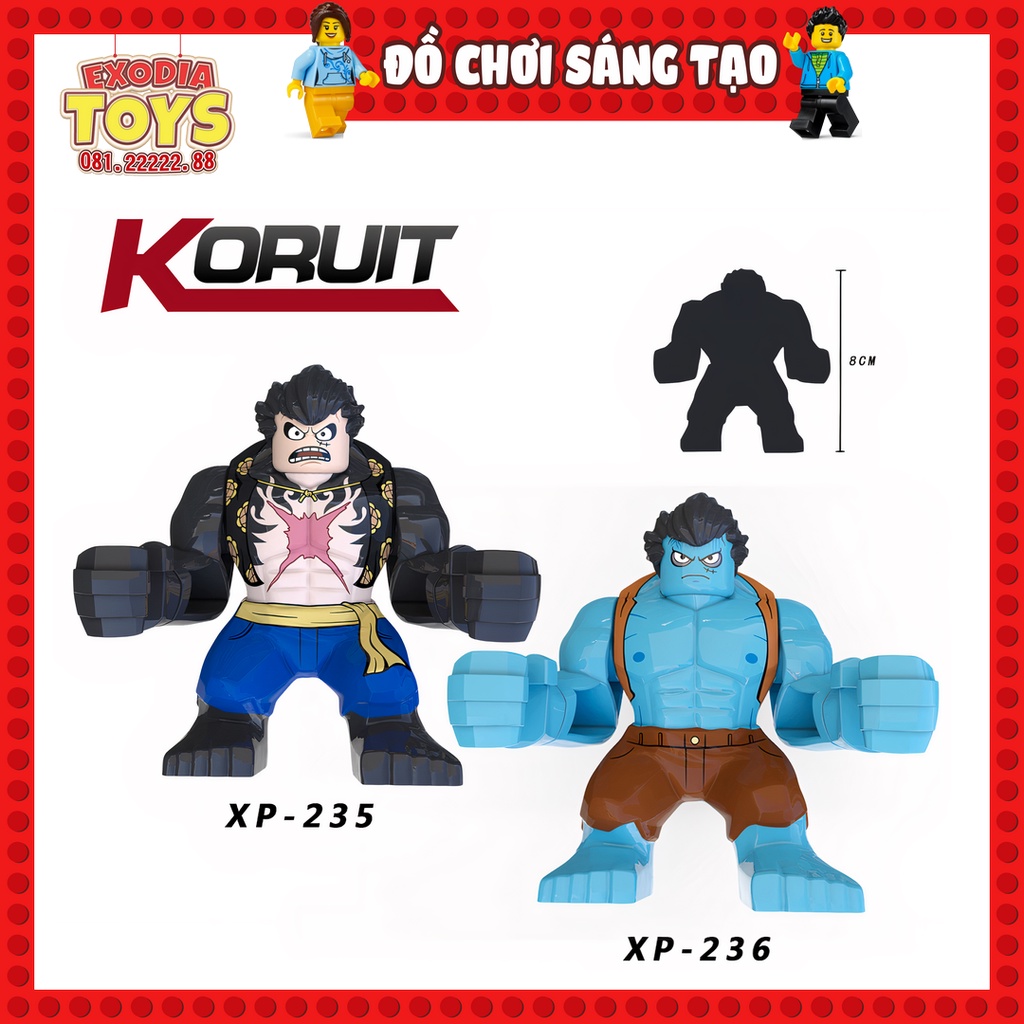 Xếp hình Bigfigure One Piece Gear Fourth Luffy và Nightmare Luffy - Đồ Chơi Lắp Ghép Sáng Tạo - KORUIT XP235 XP236