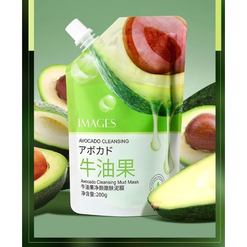 TÚI Mặt nạ bùn 200G chiết xuất từ quả Bơ IMAGES Avocado Làm sạch sâu Trẻ hoá và kiểm soát dầu