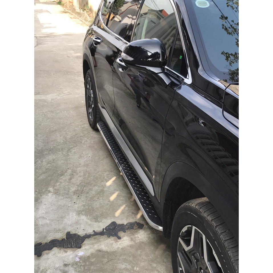 Bậc lên xuống, bệ bước chân ô tô Hyundai SantaFe 2021-2022. Mẫu nhôm đúc KN