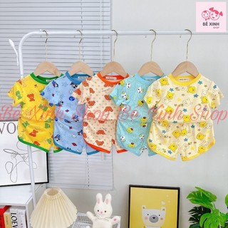 Bộ Quần Áo Cộc Tay Cho Bé Trai Bé Gái Minky MomBộ Đồ Áo Quần Ngắn Tay Thun Lạnh Cho Trẻ Em Trai Gái CỘC IN TT