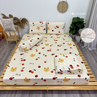 ̣(Mẫu Cherry) Ga Chống Thấm PT Lụa Organic Siêu Mềm Mượt Mát Mịn Cho Bé
