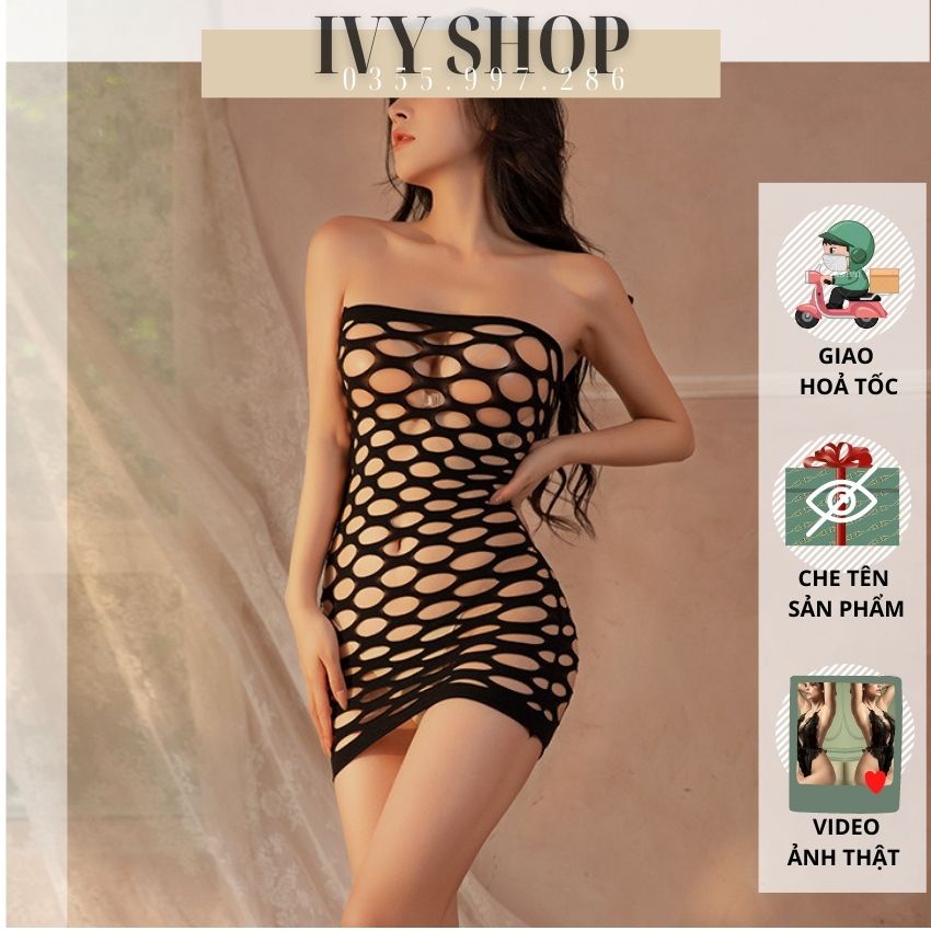 Váy ngủ body cúp ngực lưới to gợi cảm - BDT03 Freesize Bigsize