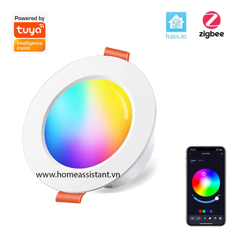 Đèn LED Downlight âm trần Zigbee Tuya đổi màu RGB ZBDL02 (Hỗ trợ Home Assistant) Hass