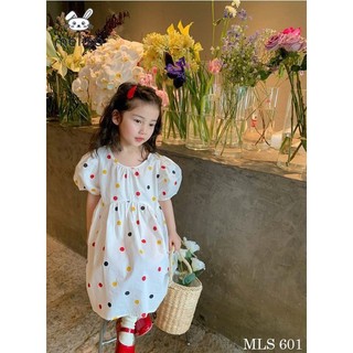 VÁY MELISA NỀN TRẮNG CHẤM BI