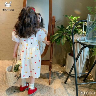 VÁY MELISA NỀN TRẮNG CHẤM BI