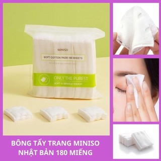 Bông tẩy trang cao cấp Miniso Nhật Bản 180 miếng