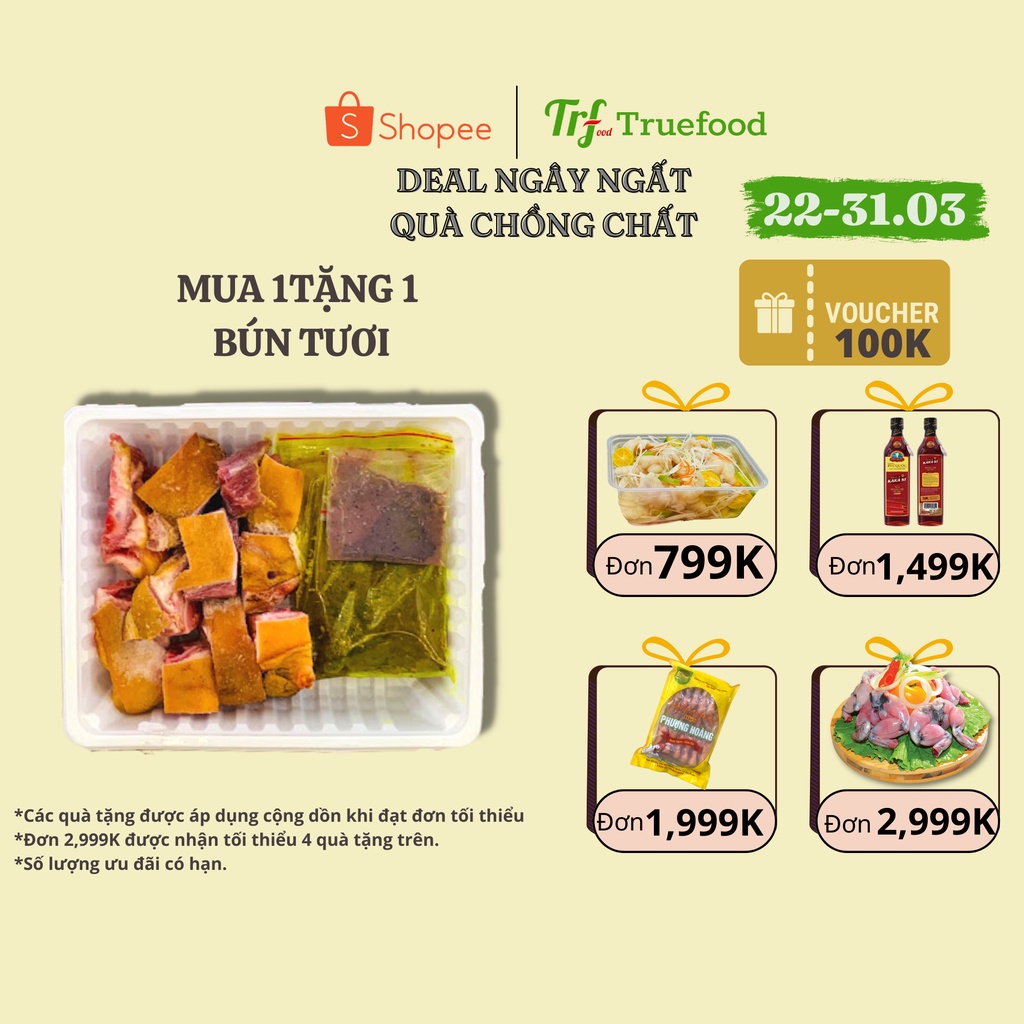 Chân giò giả cầy chế biến sẵn Truefood khay 500g kèm sốt dễ điều chỉnh theo vị yêu thích tiện lợi [HN ship hỏa tốc]