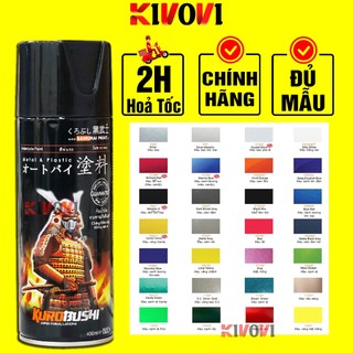 Sơn Xịt Samurai Chống Cháy Chịu Nhiệt, Lót, Bóng- Sơn Màu Đen Nhám, Trắng Sữa, Đỏ, Bạc, Hồng, Xám- Sơn Xe Máy Oto Kivovi