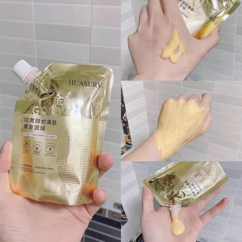 Mặt nạ lột vàng Huasurv, dưỡng trắng da, mờ thâm, giảm nám sạn, da căng bóng trẻ đẹp tn23