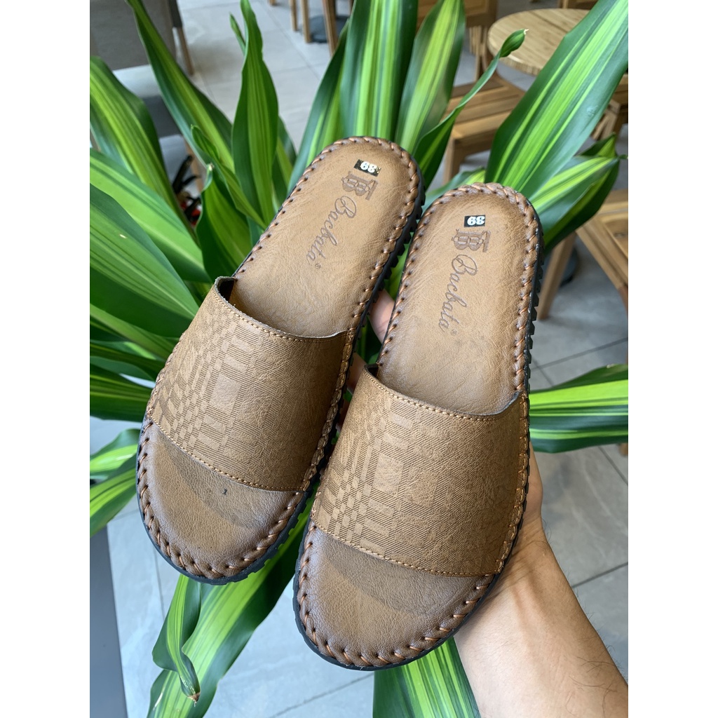 Dép da bò quai ngang đế khâu siêu đẹp  Kiểu dáng thanh lịch, màu sắc hài hòa trang nhã Năng động