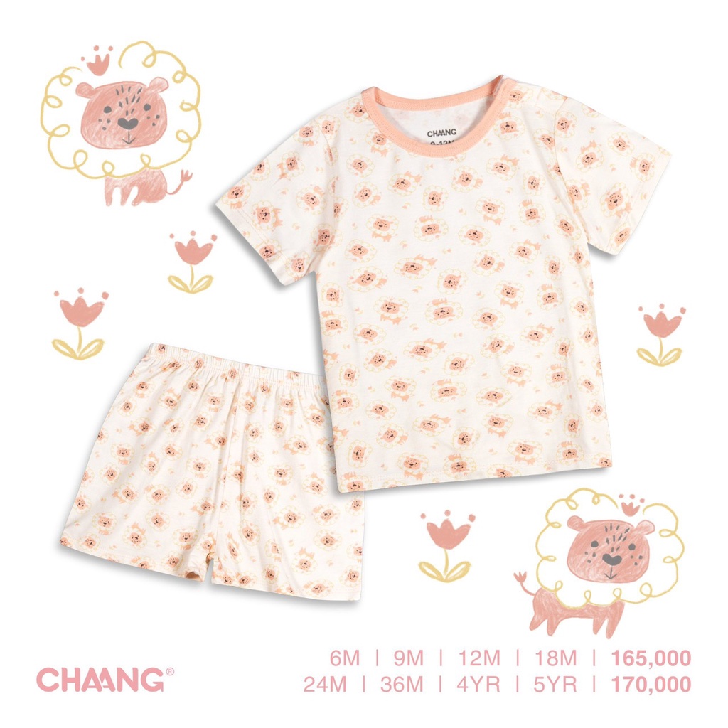 Bộ cộc tay raglan/cài vai chất cotton mềm mại họa tiết trẻ em Tigger Chaang