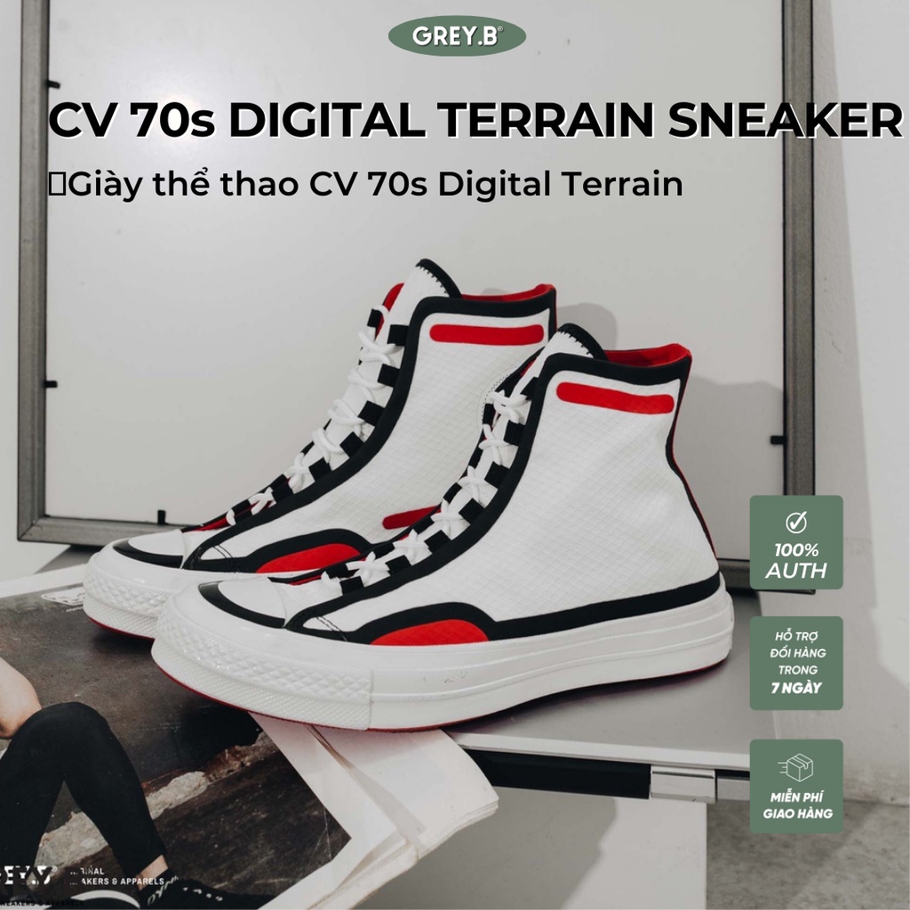 Giày Sneakers Hightop 70s Digital Terrain GREYB Cao Cổ Màu Đen