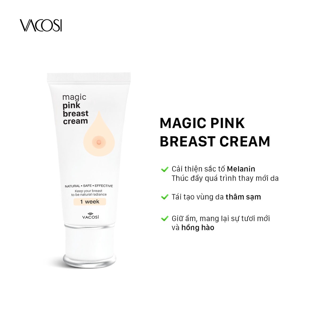 Kem Dưỡng Làm Hồng Nhũ Hoa VACOSI Magic Pink Breast Cream 30 gam