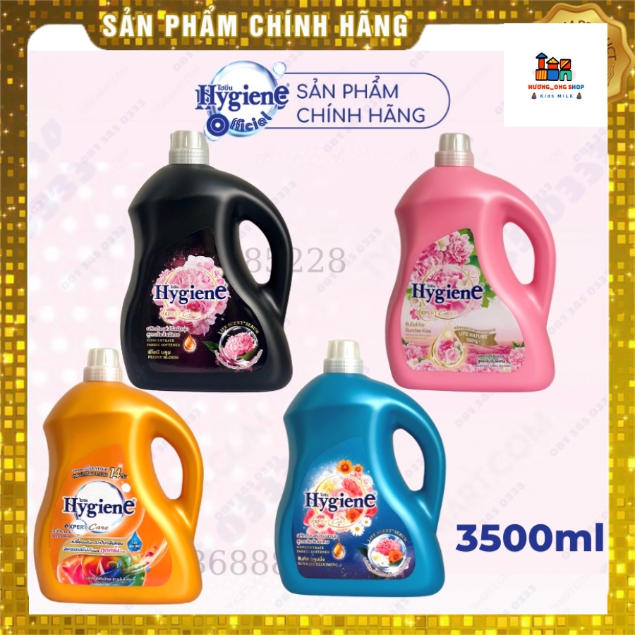 Nước Xả Vải Đậm Đặc Hygiene Expert Care Can 3500ml Siêu Tiết Kiệm thơm bền lâu