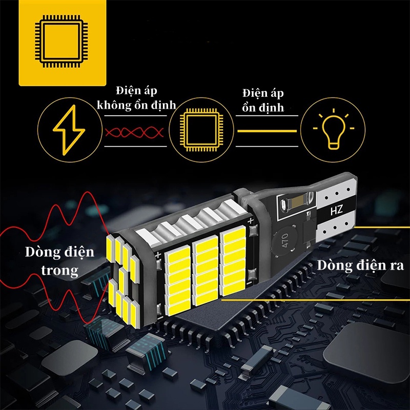 Đèn LED T15 4014 45SMD lùi xe siêu sáng chất lượng cao Bóng đèn LED Tín Hiệu T15 ánh sáng Cho Xe Hơi / Xe Máy