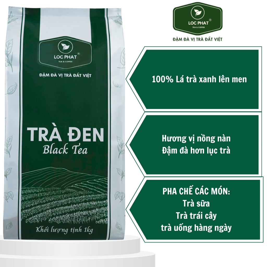 Thùng Trà Đen Lộc Phát - 1 Kg x 12 Gói - Nguyên Liệu Làm Trà Sữa