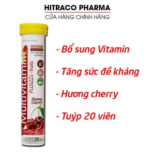 Viên sủi hương cherry Multivitamin PLUSZZS - FRUITS + Vitamin C, B, PP - 20 viên