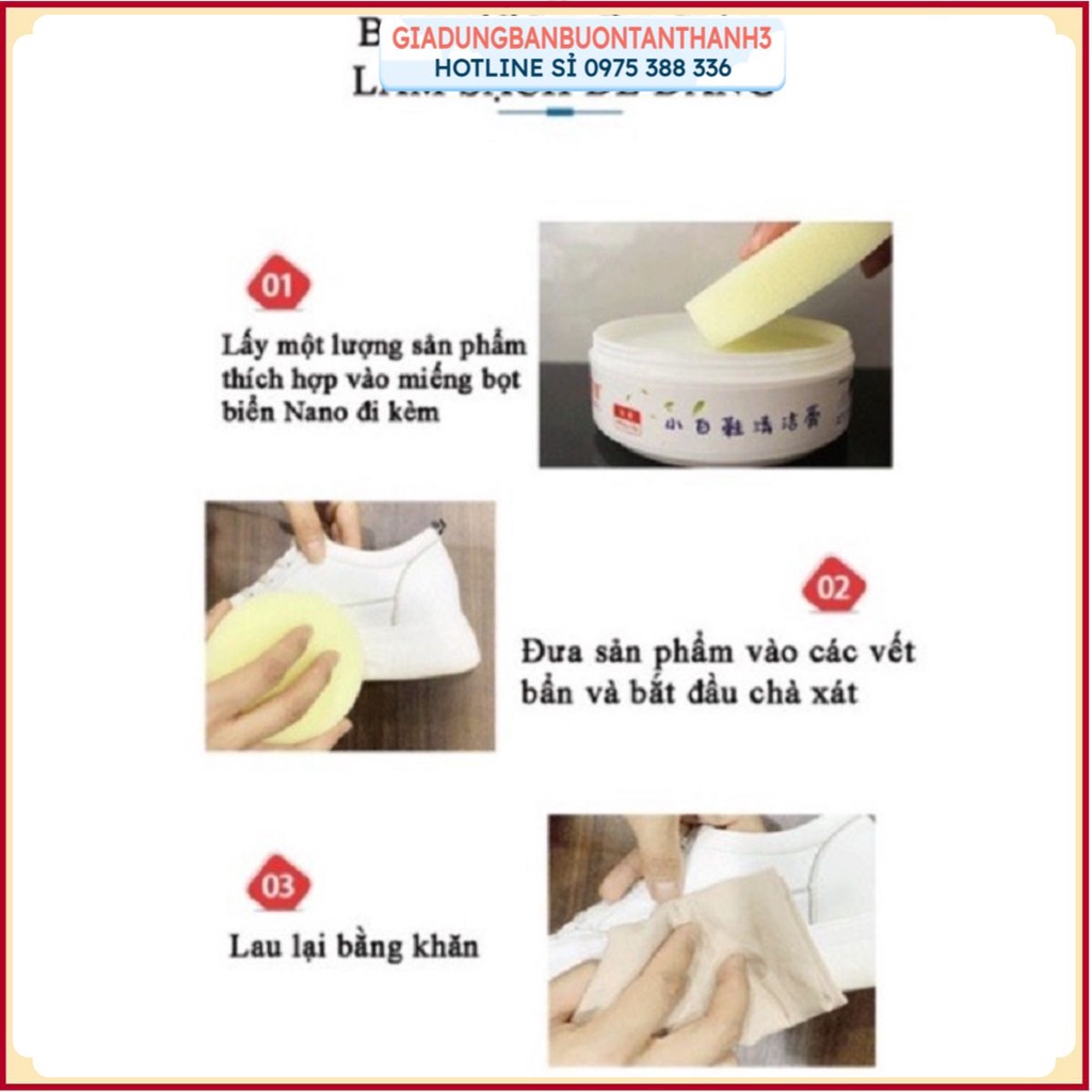 Kem tẩy rửa giày chuyên dụng siêu sạch 260g, Tẩy rửa giày hiệu quả với Kem Lau Đa Năng Tẩy Rửa Làm sạch giày dễ dàng