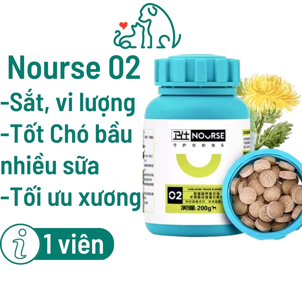 Vitamin Nourse 02 bổ sung sắt và nguyên tố vi lượng, tốt cho chó bầu - Bivido