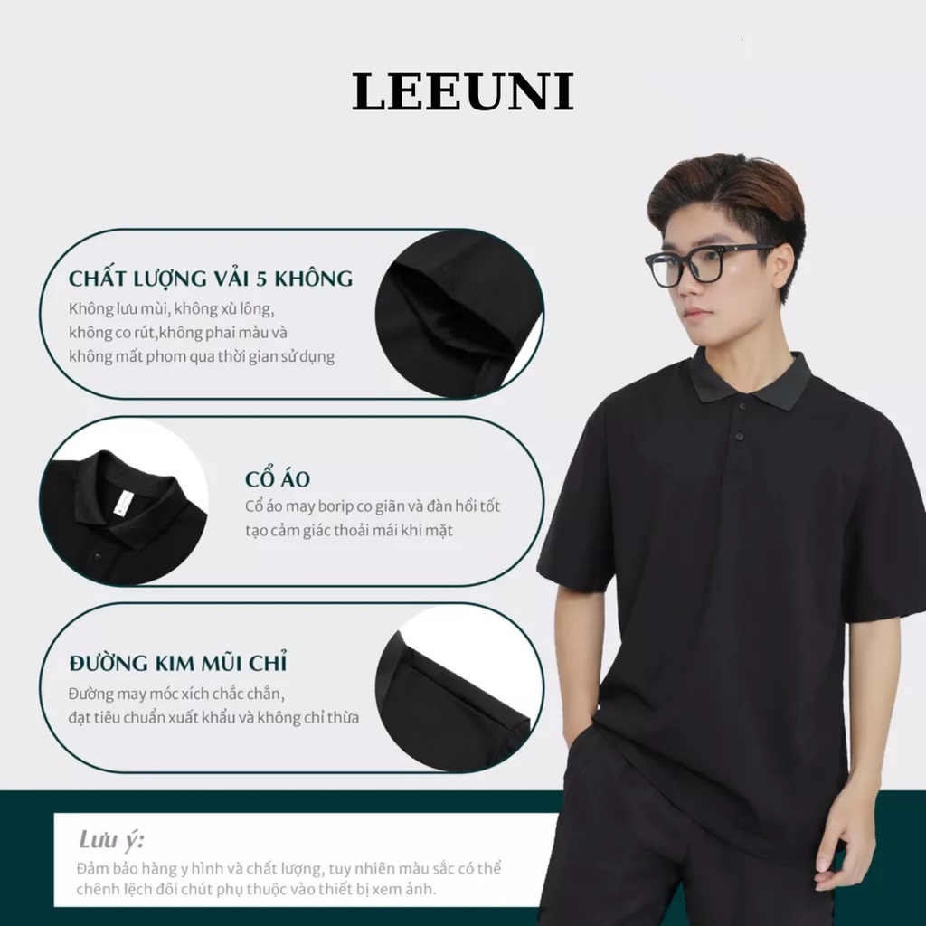 Áo PoLo Nam Nữ Local Brand LeeUni Form Rộng, Unisex,  Chất Vải Thoáng Mát , Hút Thấm Mồi Hôi APL03