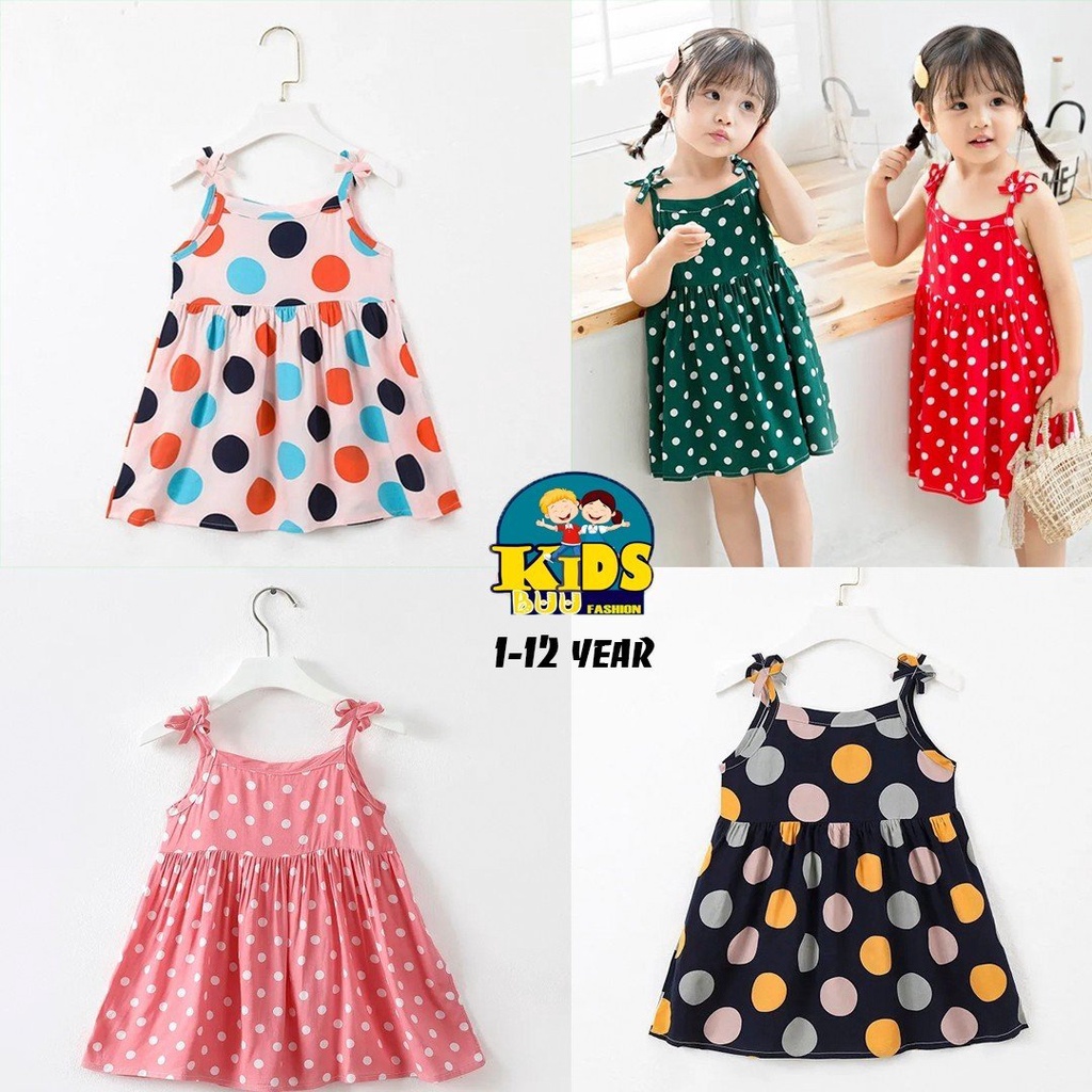 Váy cho bé gái vải cotton mềm, Đầm hai dây họa tiết xinh xắn, dễ mặc có size cho bé lớn