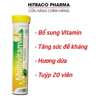 Viên sủi Hương vị dứa New mutivitaminfruit + Vitamin C, B, PP - Tuýp 20 viên