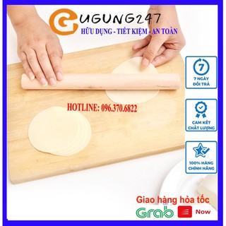 Dụng cụ làm bánh cây cán bột lăn bột bằng gỗ 27x2.4cm