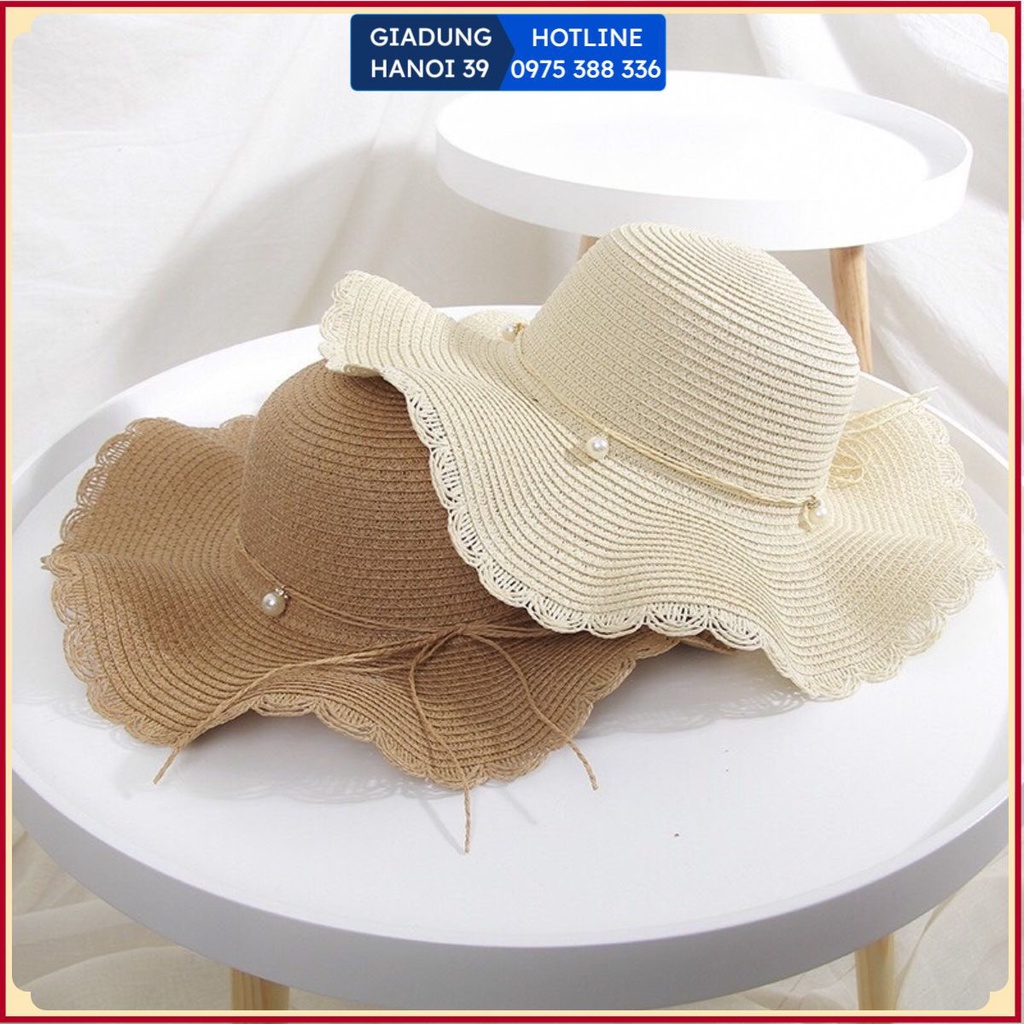 Nón cói nơ xinh thời trang Hàn Quốc cho cả nam và nữ, Mũ cói đi biển nữ vành rộng chống nắng chất lượng đảm bảo