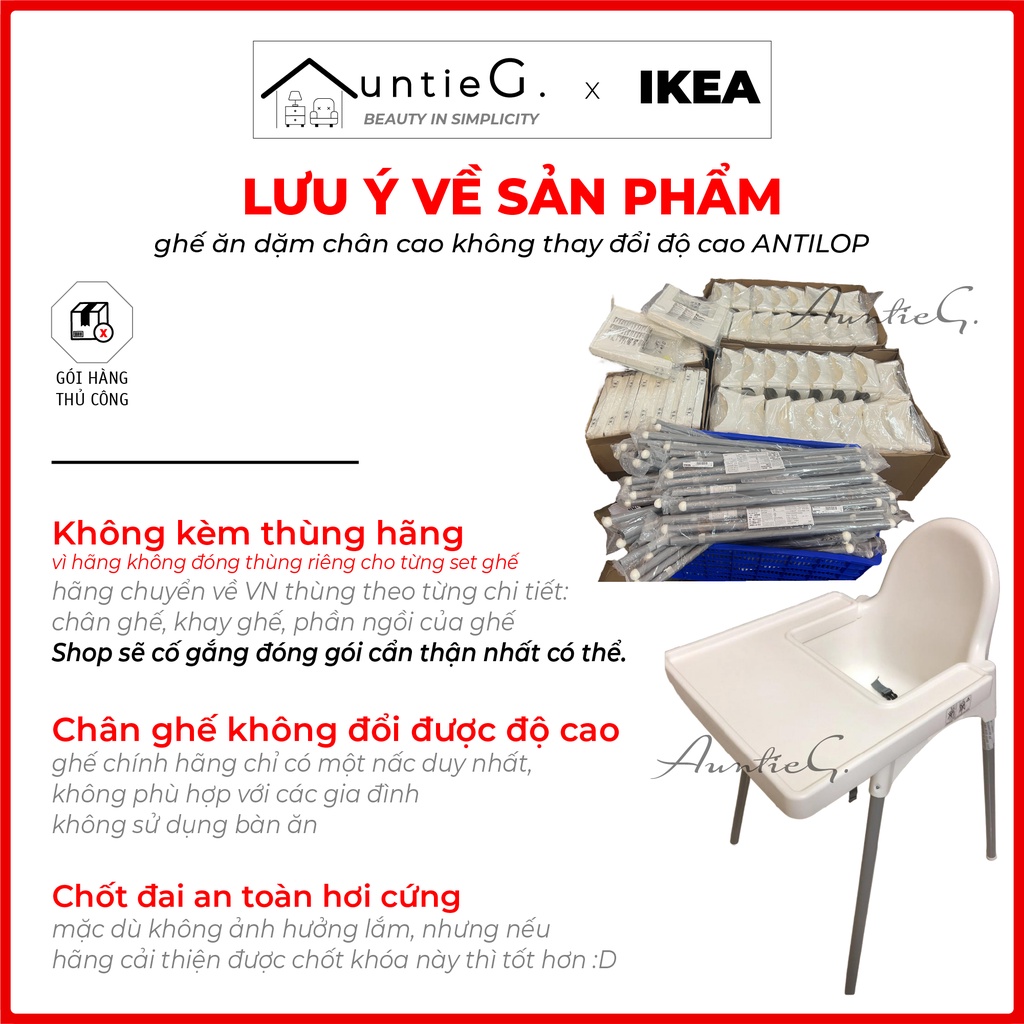Ghế ăn dặm Antilop🔺𝐹𝑅𝐸𝐸𝑆𝐻𝐼𝑃🔺 IKEA  loại chân cao cho trẻ từ 6 tháng đến 15kg