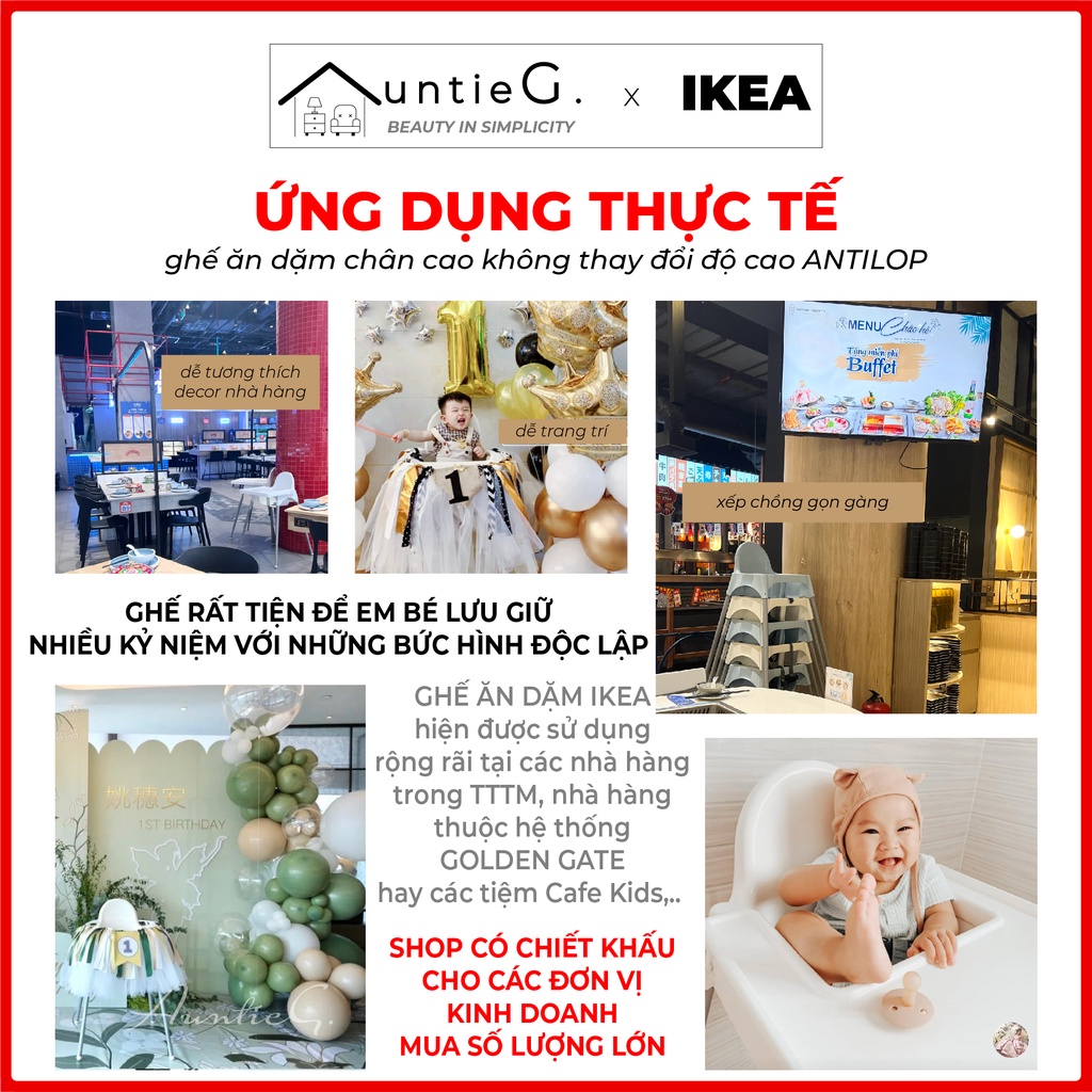 Ghế ăn dặm Antilop🔺𝐹𝑅𝐸𝐸𝑆𝐻𝐼𝑃🔺 IKEA  loại chân cao cho trẻ từ 6 tháng đến 15kg