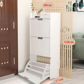 Tủ giầy lắp ghép thông minh cánh lật chất liệu gỗ nhựa chống nước không ẩm mốc, tủ giày 3 tầng 3 lớp hiện đại _lốc xoáy