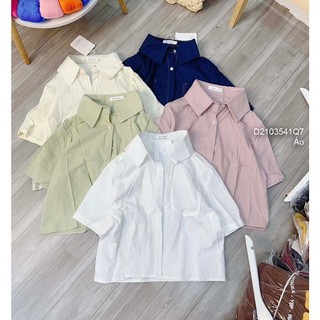 Áo sơ mi croptop sát nách bồng!