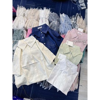 Áo sơ mi croptop sát nách bồng!