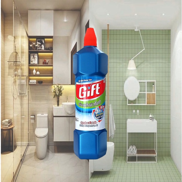 Chai Tẩy Toilet Bồn Cầu Nhà Tắm Gift 900ml - Sáng Bóng Siêu Sạch
