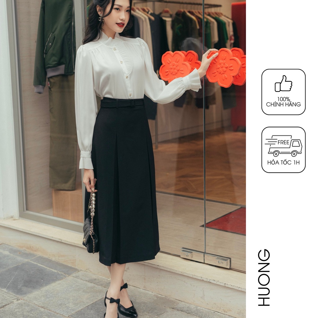 Chân váy taffeta xếp li chụm HUONG BOUTIQUE HBZ447