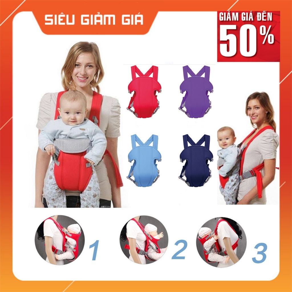 Dây Đai Cho Bé Đi Xe Máy , Địu Em Bé Đa Năng 4 Tư Thế , 100% Cotton và bông , Cảm Giác Thoải Mái