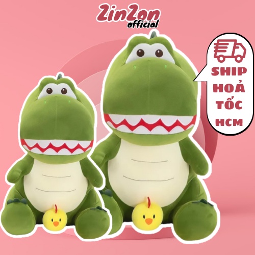 Gấu bông khủng long có con gà dễ thương êm mịn ZinZon