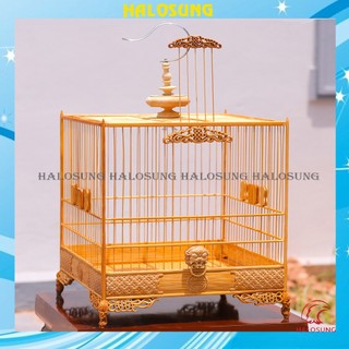 Lồng chim chào mào Halosung lồng chim vuông gỗ cao cấp kèm phụ kiện LC69